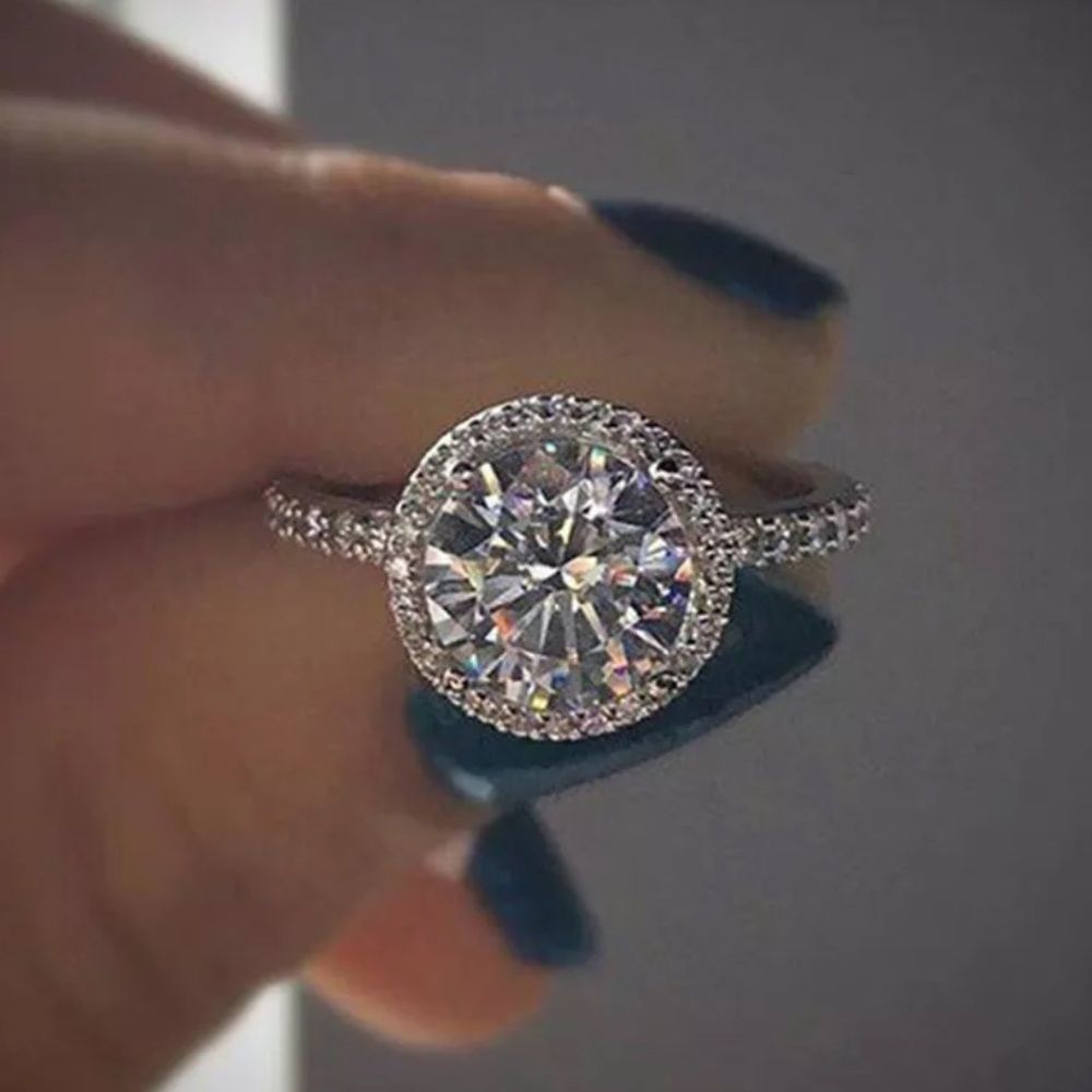 {JOSSLYNN} white sapphire round cut ring
